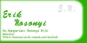 erik mosonyi business card